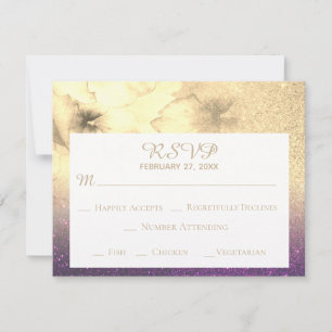 *~* Ombre Glitzer Eggplant Gelbe Golden UAWG RSVP Karte