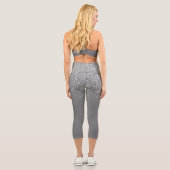 Ombre Glitzer Fading Sparkle Silver Capri Leggings (Rückseite)