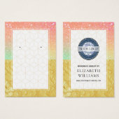 Ombre Glitzer Gold Rainbow Earring Display Cards (Vorne & Hinten)