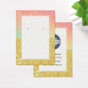 Ombre Glitzer Gold Rainbow Earring Display Cards