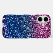 Ombre Glitzer Lila Blue Case-Mate iPhone Hülle (Rückseite (Horizontal))