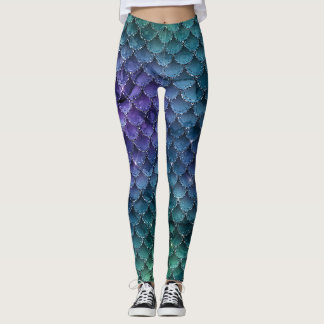 Ombre Glitzer Mermaid Scales Leggings