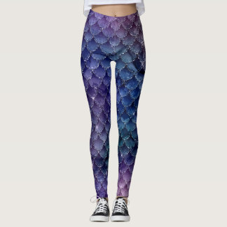 Ombre Glitzer Mermaid Scales Leggings