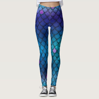 Ombre Glitzer Mermaid Scales Leggings