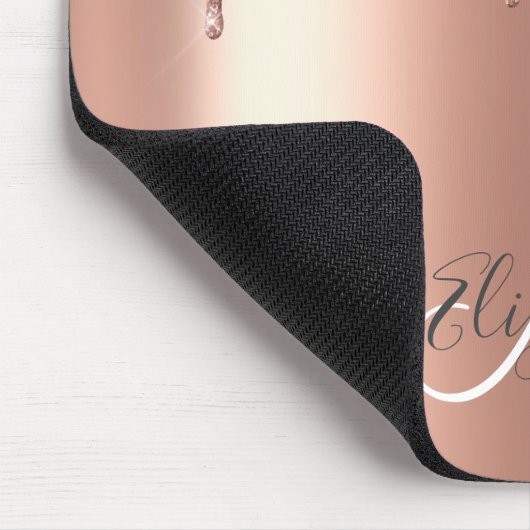 Ombre Glitzer Rose Gold Tropfen Personalisiert Mon Mousepad (Ecke)