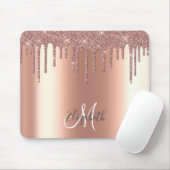 Ombre Glitzer Rose Gold Tropfen Personalisiert Mon Mousepad (Mit Mouse)