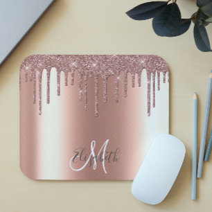 Ombre Glitzer Rose Gold Tropfen Personalisiert Mon Mousepad