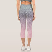 Ombre Glitzer Sparkle Glam Multicolor Capri Leggings (Rückseite)