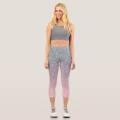 Ombre Glitzer Sparkle Glam Multicolor Capri Leggings (Vorderseite)