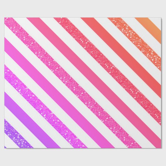 Ombre Glitzer Striping Holiday Geschenkpapier (Flach)