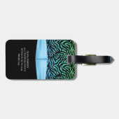 Ombre Glitzer Zebra Blue Bow Monogram Gepäckanhänger (Rückseite horizontal)