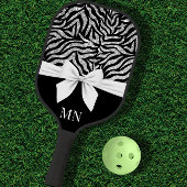 Ombre Glitzer Zebra White Bow Mit Monogramm Pickleball Schläger