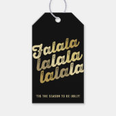 Ombre Gold Falalalala Bold Script Moderner Urlaub Geschenkanhänger (Vorderseite)