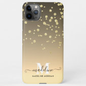 Ombre gold funkel Glitzer Monogramm iPhone Hülle (Rückseite)