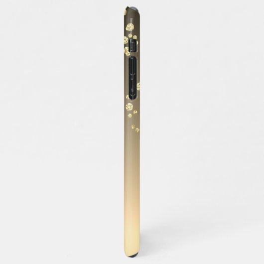 Ombre gold funkel Glitzer Monogramm iPhone Hülle (Linke Seite)