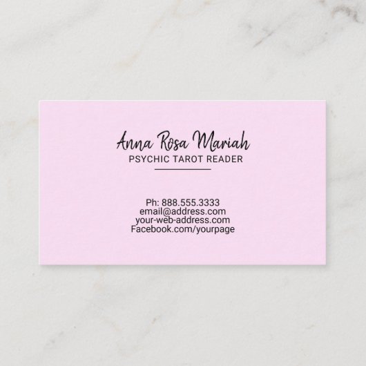 *~* Ombre Goldschnur beleuchtet PastellTarot-Leser Visitenkarte (Rückseite)