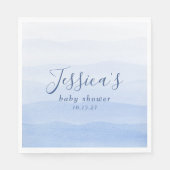 Ombre Gradient Dip Dye Blue Baby Dusche Serviette (Vorderseite)