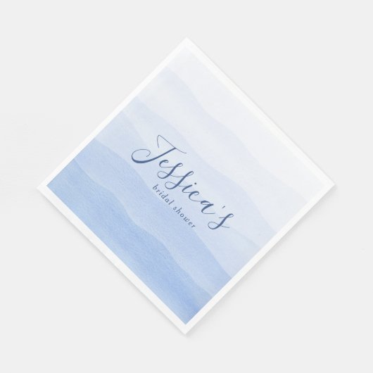 Ombre Gradient Dip Dye Blue Brautparty Serviette (Ecke)