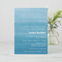 Ombre Gradient Dip Dye Ocean Blue Bat Bar Mitzvah
