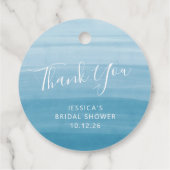 Ombre Gradient Dip Dye Ocean Blue Brautparty Geschenkanhänger (Rückseite)