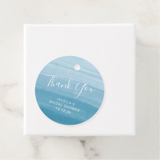 Ombre Gradient Dip Dye Ocean Blue Brautparty Geschenkanhänger (Beispiel)
