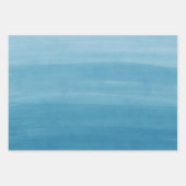Ombre Gradient Dip Dye Ocean Blue Geschenkpapier Set (Vorderseite 3)