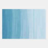Ombre Gradient Dip Dye Ocean Blue Geschenkpapier Set (Vorderseite)