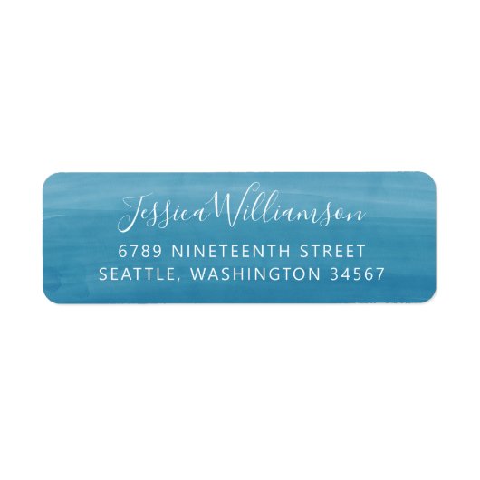 Ombre Gradient Dip Dye Ocean Blue Rücksendeadresse (Vorne)