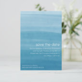 Ombre Gradient Dip Dye Ocean Blue Save The Date (Stehend Vorderseite)