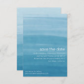 Ombre Gradient Dip Dye Ocean Blue Save The Date (Vorne/Hinten)