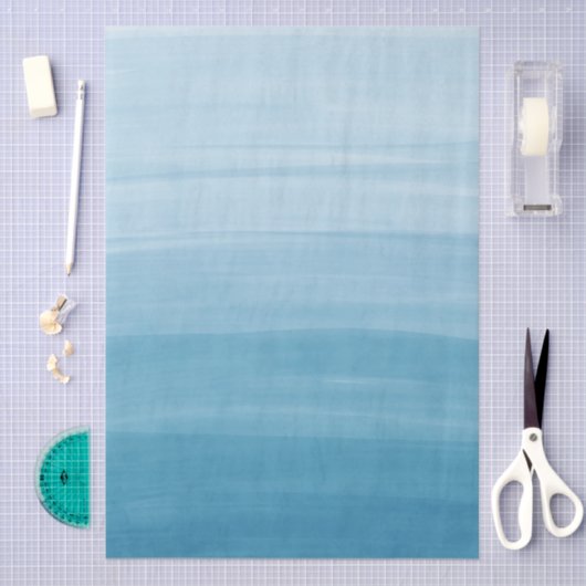 Ombre Gradient Dip Dye Ocean Blue Seidenpapier (Handwerk)
