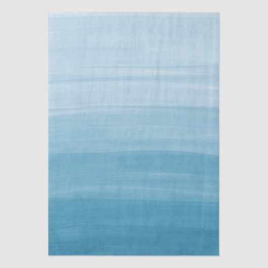 Ombre Gradient Dip Dye Ocean Blue Seidenpapier (Vorderseite)