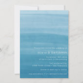 Ombre Gradient Dip Dye Ocean Blue Simple Wedding Einladung (Vorderseite)