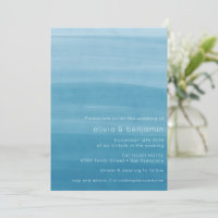 Ombre Gradient Dip Dye Ocean Blue Simple Wedding