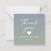 Ombre Gradient Dusty Blue Green Wedding Vielen Dan Mitteilungskarte (Vorderseite)