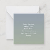 Ombre Gradient Dusty Blue Green Wedding Vielen Dan Mitteilungskarte (Rückseite)