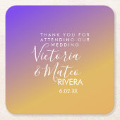 Ombre Gradient Lila Gelb Sonnenuntergang Hochzeit Rechteckiger Pappuntersetzer (Vorderseite)