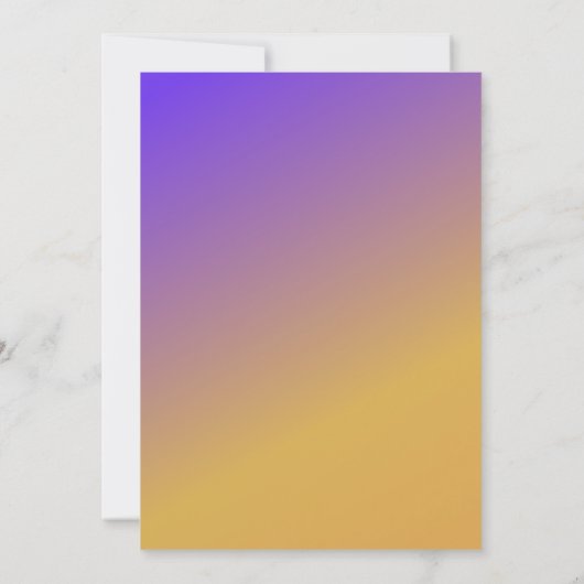Ombre Gradient Lila Gelbe Hochzeit Einladung (Rückseite)