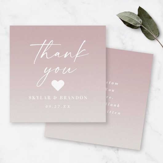 Ombre Gradient Mauve & Off-White Wedding Vielen Da Mitteilungskarte