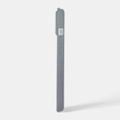 Ombre Gray Personalize Quote & Name iPhone Fall 15 Hülle (Linke Seite)