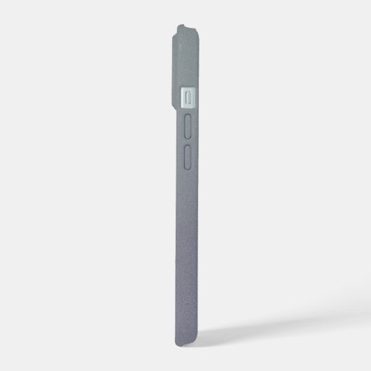 Ombre Gray Personalize Quote & Name iPhone Fall 15 Hülle (Linke Seite)