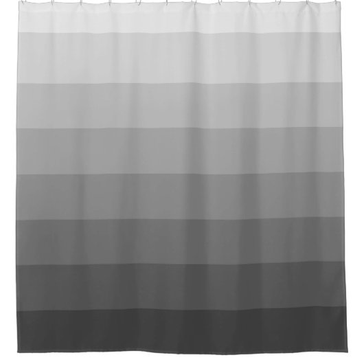 Ombre Gray Tones Gradient Duschvorhang (Vorderseite)