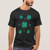 Ombre Green 4 Leaf Faux St Patricks Day T-Shirt (Vorderseite)
