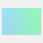 Ombre Green Aquamarin Blue Grid Pattern Geschenkpapier Set (Vorderseite 3)
