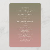 Ombre Green & Dusty Rose Wedding Zeremony Program Programm (Vorderseite)