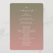 Ombre Green & Dusty Rose Wedding Zeremony Program Programm (Rückseite)