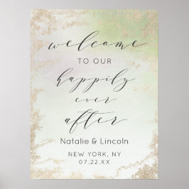 Ombre Green glücklich immer nach dem Empfang unter Poster