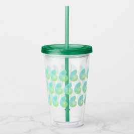 Ombre Green Nautilus Tumbler - dunkelgrüner Deckel Acryltrinkbecher