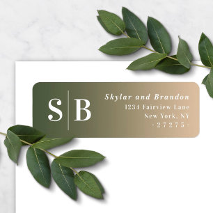Ombre Green & Yellow Wedding Rücksendeadresse