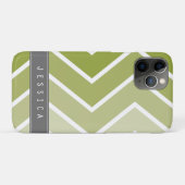 Ombre Green Zig Zag Chevrons Muster Case-Mate iPhone Hülle (Rückseite (Horizontal))